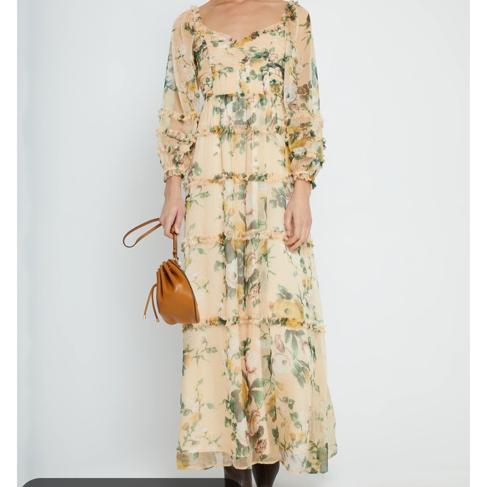 Floral Cream Maxi Dress
